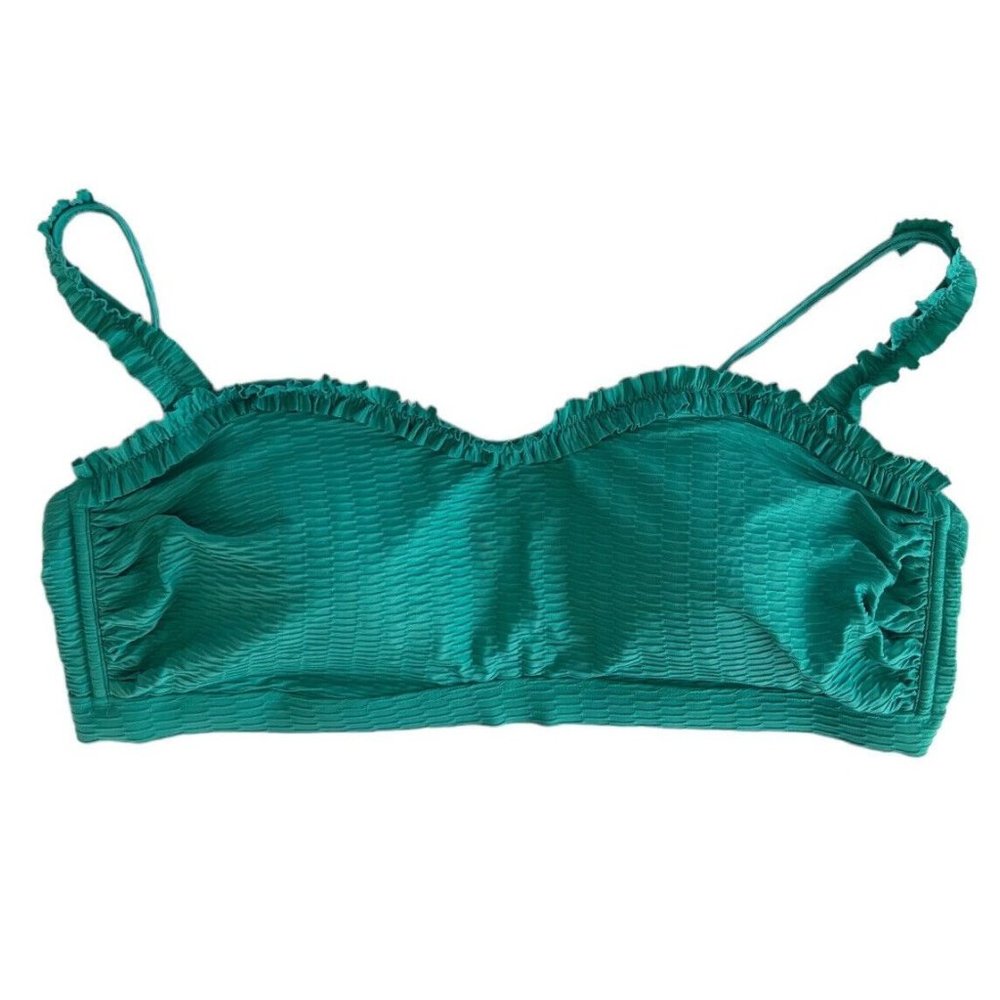 Stoney Clover Lane x Target Green Ruffle Bikini Top Swimsuit Top Size 2X New